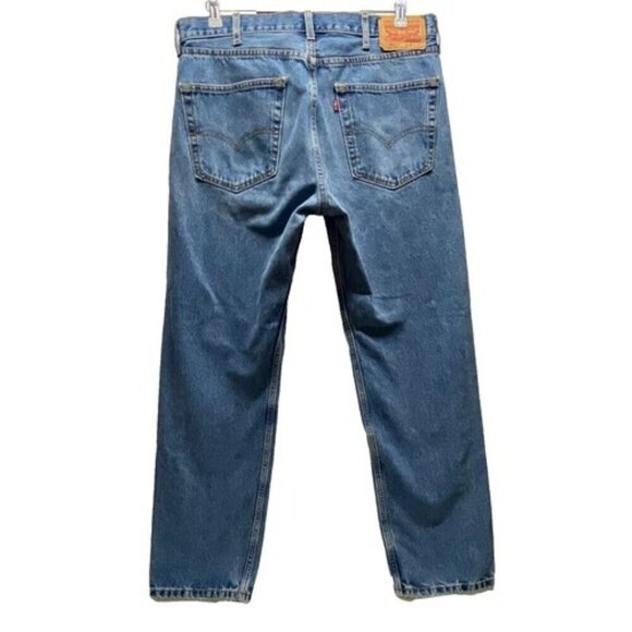 Levi's 505 Men's Blue Jeans 36x32 LEVI Strauss Reg Fit Straight Med. Wash Denim - Picture 6 of 13